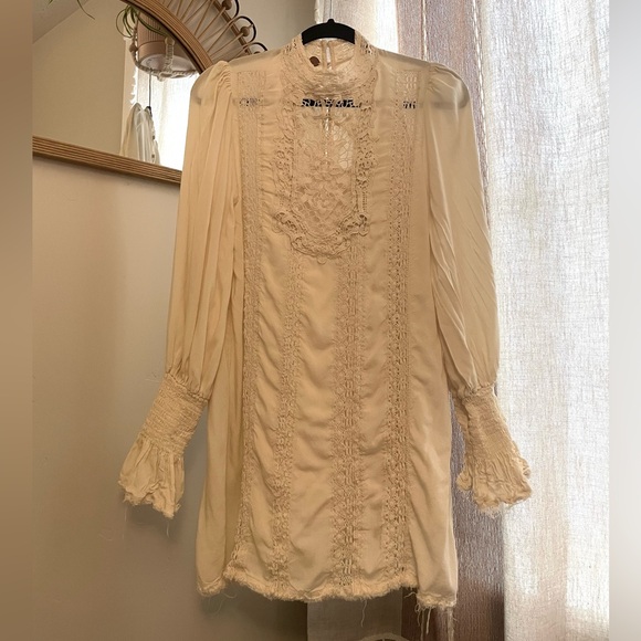 110. Free People One Vienna Lace Boho dress with built in slip - Small - Picture 2 of 9